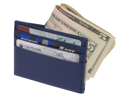 Чехол для карточек и купюр Weekend из ПВХ, темно-синий Чехол для карточек и купюр Weekend из ПВХ, темно-синий