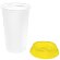 Стакан с крышкой Color Cap White, белый с желтым Стакан с крышкой Color Cap White, белый с желтым