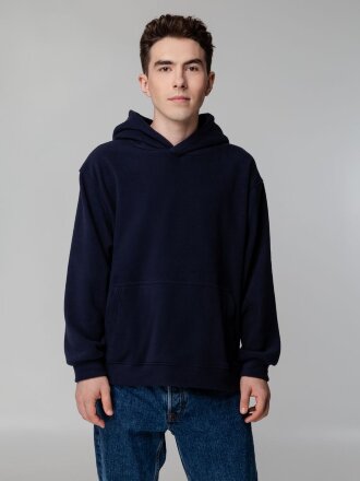 Худи флисовое унисекс Manakin, темно-синее Худи флисовое унисекс Manakin, темно-синее