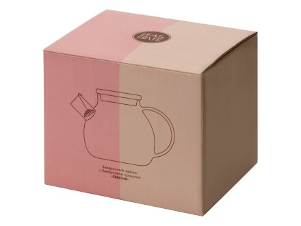 Стеклянный заварочный чайник Sencha с бамбуковой крышкой Стеклянный заварочный чайник Sencha с бамбуковой крышкой