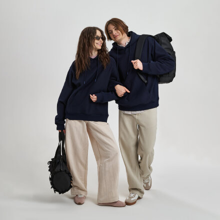 Худи релакс унисекс ADVENTURE, темно-синий, размер 3XL/4XL