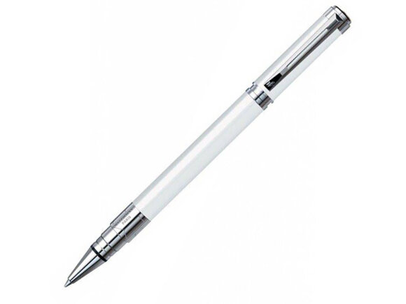 Ручка роллер Waterman Perspective Pure White CT F, белый/серебристый с нанесением логотипа