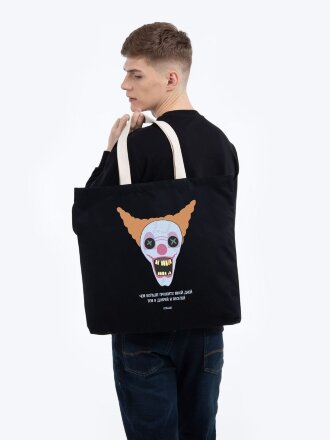 Холщовая сумка «Цирк» с внутренним карманом, черная Холщовая сумка «Цирк» с внутренним карманом, черная