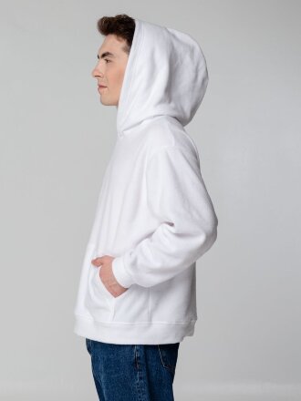 Худи флисовое унисекс Manakin, белое Худи флисовое унисекс Manakin, белое