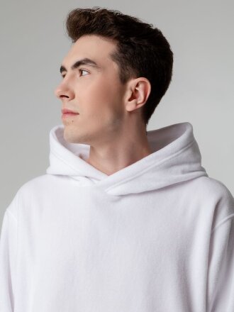 Худи флисовое унисекс Manakin, белое Худи флисовое унисекс Manakin, белое