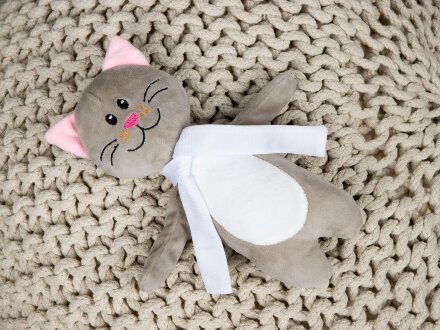 Мягкая игрушка Beastie Toys, котик с белым шарфом Мягкая игрушка Beastie Toys, котик с белым шарфом