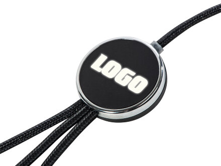 Кабель 3-в-1 с подсветкой логотипа Ion, черный Кабель 3-в-1 с подсветкой логотипа Ion, черный