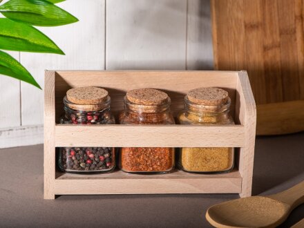 Набор Delicio из трех специй в подставке из бука Набор Delicio из трех специй в подставке из бука