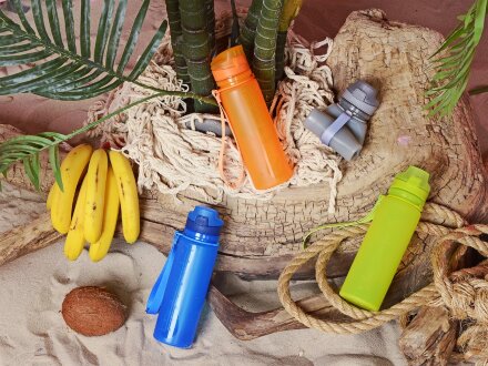 Складная бутылка Твист 500мл, зеленое яблоко Складная бутылка Твист 500мл, зеленое яблоко