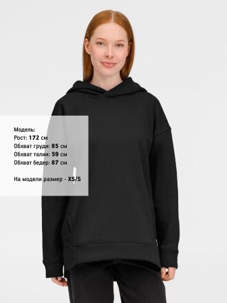 Худи оверсайз унисекс Tolla, черное Худи оверсайз унисекс Tolla, черное