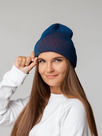 Шапка Nobilis, бирюзовая с терракотовым Шапка Nobilis, бирюзовая с терракотовым