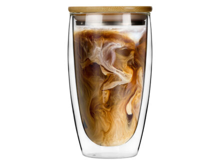 Стакан Batur с двойными стенками и бамбуковой крышкой, 450 мл Стакан Batur с двойными стенками и бамбуковой крышкой, 450 мл