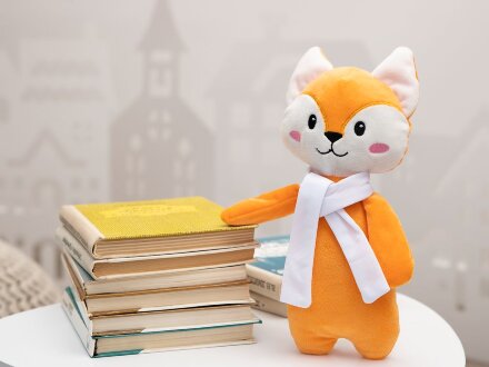 Мягкая игрушка Beastie Toys, лисенок с белым шарфом Мягкая игрушка Beastie Toys, лисенок с белым шарфом