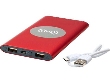 Беспроводное портативное зарядное устройство емкостью 8000 мАч Juice, красный Беспроводное портативное зарядное устройство емкостью 8000 мАч Juice, красный