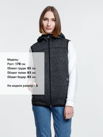 Жилет с капюшоном унисекс Gotland, черный Жилет с капюшоном унисекс Gotland, черный