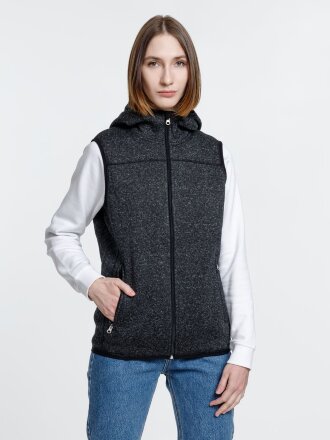 Жилет с капюшоном унисекс Gotland, черный Жилет с капюшоном унисекс Gotland, черный