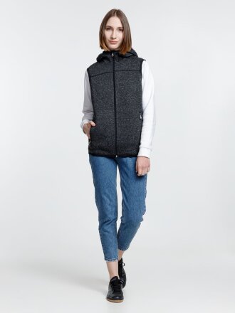 Жилет с капюшоном унисекс Gotland, черный Жилет с капюшоном унисекс Gotland, черный