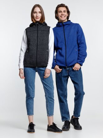 Жилет с капюшоном унисекс Gotland, черный Жилет с капюшоном унисекс Gotland, черный