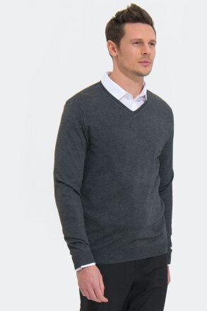 Пуловер мужской Glory Men, черный меланж Пуловер мужской Glory Men, черный меланж