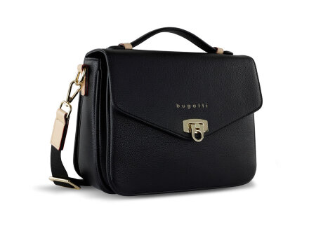 Сумка женская BUGATTI Ella, чёрная, полиуретан, 29х10х22 см Сумка женская BUGATTI Ella, чёрная, полиуретан, 29х10х22 см