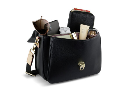 Сумка женская BUGATTI Ella, чёрная, полиуретан, 29х10х22 см Сумка женская BUGATTI Ella, чёрная, полиуретан, 29х10х22 см