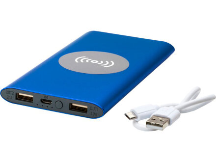 Беспроводное портативное зарядное устройство емкостью 8000 мАч Juice, синий Беспроводное портативное зарядное устройство емкостью 8000 мАч Juice, синий