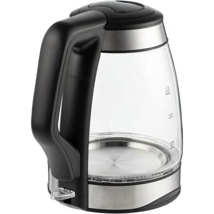 Электрический чайник Lumimore, стеклянный, серебристо-черный Электрический чайник Lumimore, стеклянный, серебристо-черный