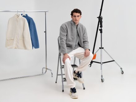 Куртка унисекс Oblako, светло-серая Куртка унисекс Oblako, светло-серая