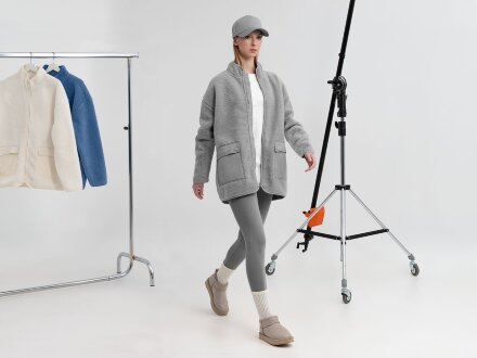 Куртка унисекс Oblako, светло-серая Куртка унисекс Oblako, светло-серая