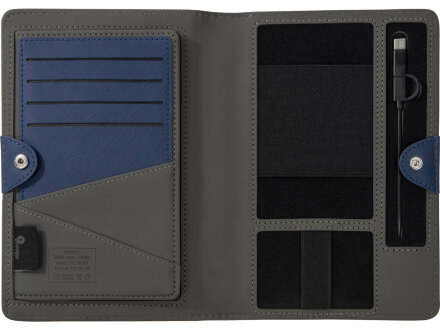 Органайзер с функцией беспроводной зарядки Manner, 5000 mah, темно-синий Органайзер с функцией беспроводной зарядки Manner, 5000 mah, темно-синий