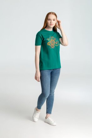 Футболка «Узор», зеленая Футболка «Узор», зеленая