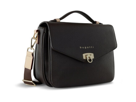 Сумка женская BUGATTI Ella, тёмно-коричневая, полиуретан, 29х10х22 см Сумка женская BUGATTI Ella, тёмно-коричневая, полиуретан, 29х10х22 см