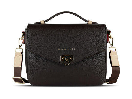 Сумка женская BUGATTI Ella, тёмно-коричневая, полиуретан, 29х10х22 см Сумка женская BUGATTI Ella, тёмно-коричневая, полиуретан, 29х10х22 см