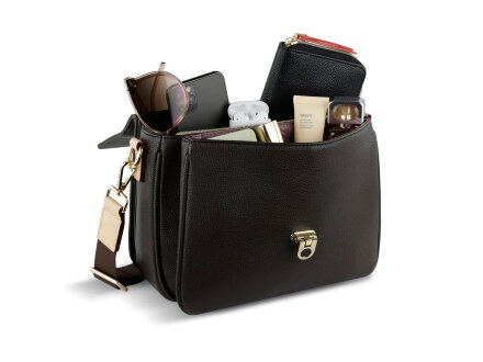 Сумка женская BUGATTI Ella, тёмно-коричневая, полиуретан, 29х10х22 см Сумка женская BUGATTI Ella, тёмно-коричневая, полиуретан, 29х10х22 см