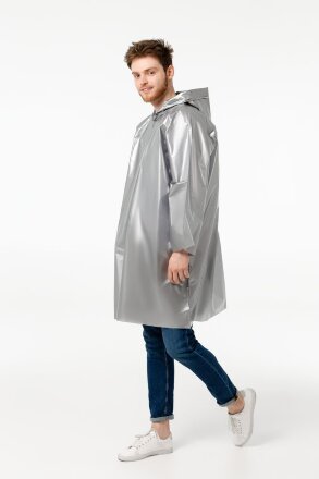 Дождевик-плащ CloudTime, серебристый Дождевик-плащ CloudTime, серебристый