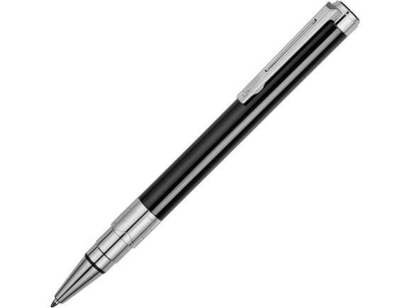 Ручка шариковая Waterman Perspective Black CT M, черный/серебристый с нанесением логотипа