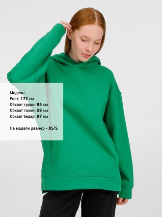 Худи оверсайз унисекс Tolla, зеленое Худи оверсайз унисекс Tolla, зеленое