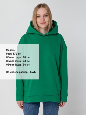Худи оверсайз унисекс Tolla, зеленое Худи оверсайз унисекс Tolla, зеленое