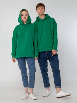 Худи оверсайз унисекс Tolla, зеленое Худи оверсайз унисекс Tolla, зеленое