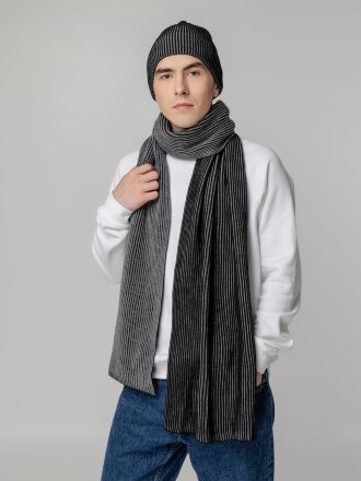 Шапка Nobilis, черная с серым меланжем Шапка Nobilis, черная с серым меланжем