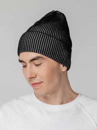 Шапка Nobilis, черная с серым меланжем Шапка Nobilis, черная с серым меланжем