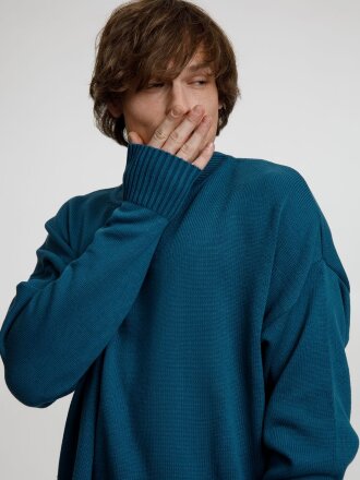 Джемпер оверсайз унисекс Stated в сумке, синий (морская волна) Джемпер оверсайз унисекс Stated в сумке, синий (морская волна)