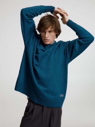 Джемпер оверсайз унисекс Stated в сумке, синий (морская волна) Джемпер оверсайз унисекс Stated в сумке, синий (морская волна)