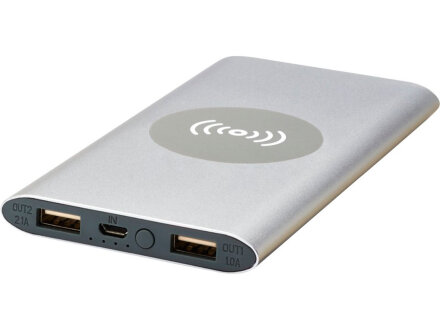 Беспроводное портативное зарядное устройство емкостью 8000 мАч Juice, серебристый Беспроводное портативное зарядное устройство емкостью 8000 мАч Juice, серебристый