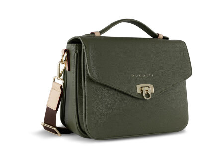 Сумка женская BUGATTI Ella, оливковая, полиуретан, 29х10х22 см Сумка женская BUGATTI Ella, оливковая, полиуретан, 29х10х22 см