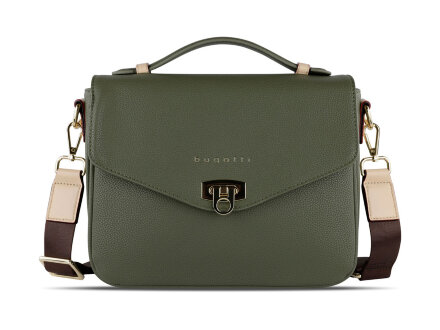 Сумка женская BUGATTI Ella, оливковая, полиуретан, 29х10х22 см Сумка женская BUGATTI Ella, оливковая, полиуретан, 29х10х22 см