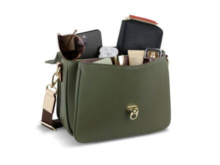 Сумка женская BUGATTI Ella, оливковая, полиуретан, 29х10х22 см Сумка женская BUGATTI Ella, оливковая, полиуретан, 29х10х22 см