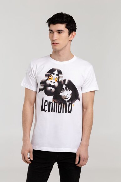 Футболка «Меламед. John Lennon, Yoko Ono», белая с нанесением логотипа