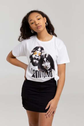 Футболка «Меламед. John Lennon, Yoko Ono», белая Футболка «Меламед. John Lennon, Yoko Ono», белая