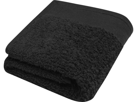 Хлопковое полотенце для ванной Chloe 30x50 см плотностью 550 г/м2, черный с нанесением логотипа
